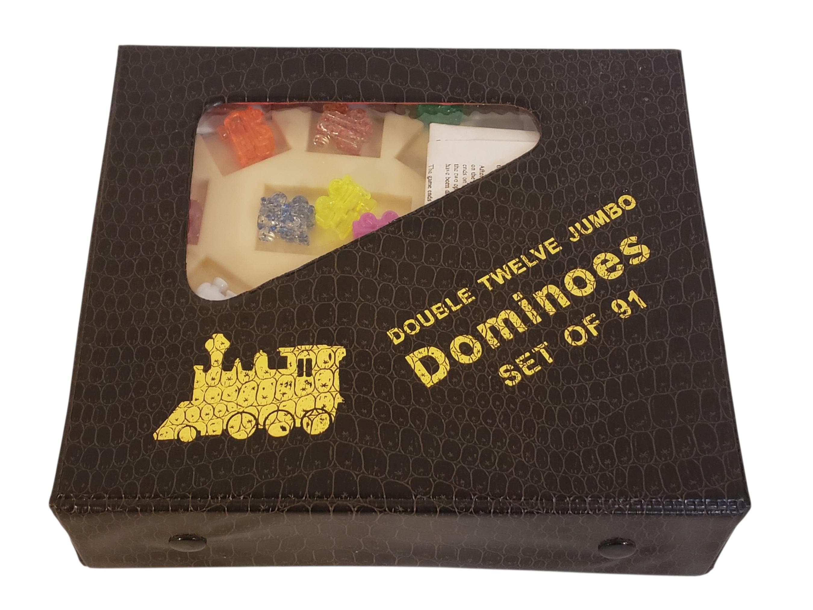 Double Twelve Jumbo Dominoes Game 91 Piece Set With Vinyl Snap