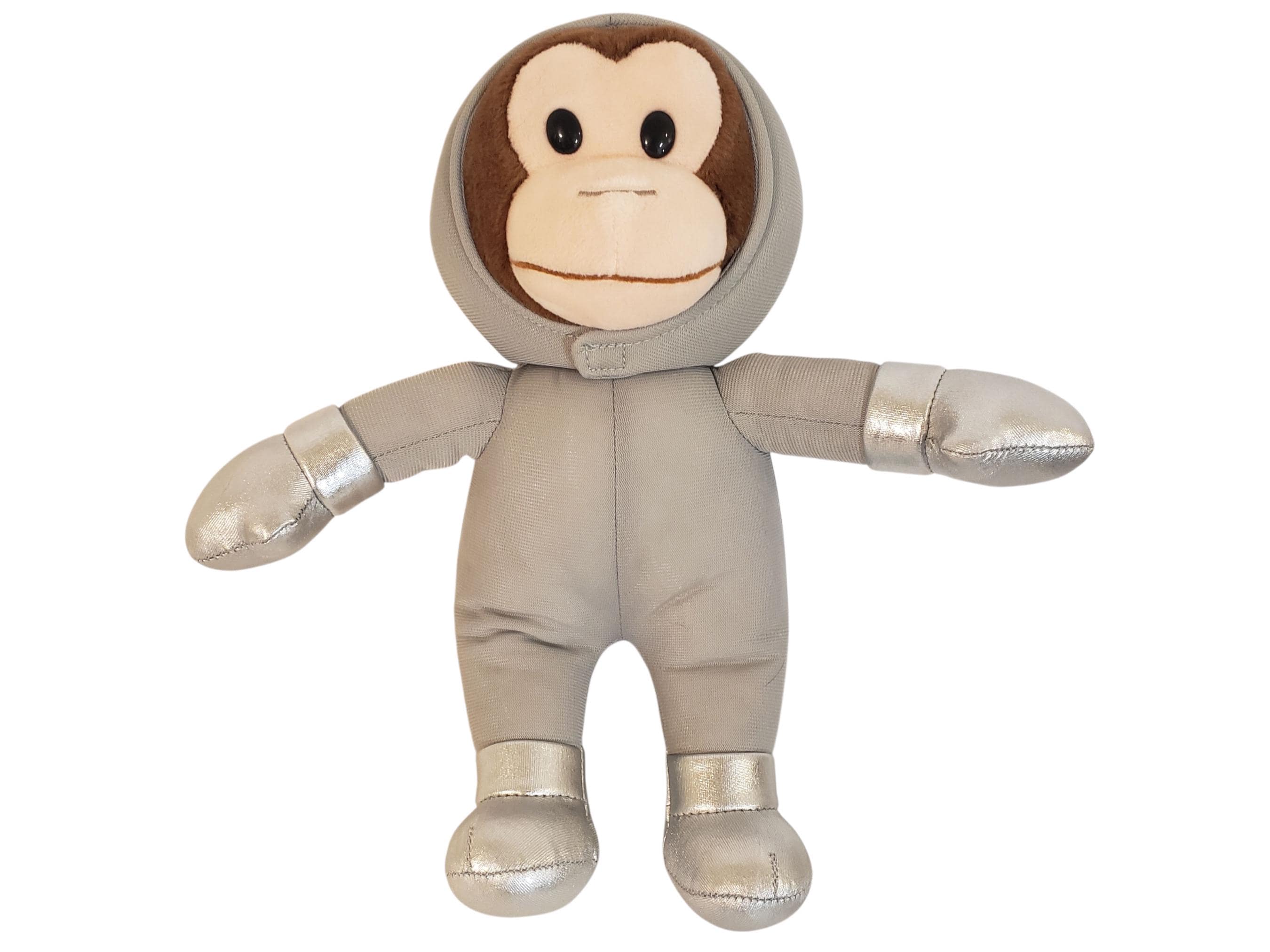 ふぃいゆ　おさる　ぬいぐるみ おさるのジョージ 銀色の宇宙服を着た猿の宇宙飛行士のぬいぐるみ