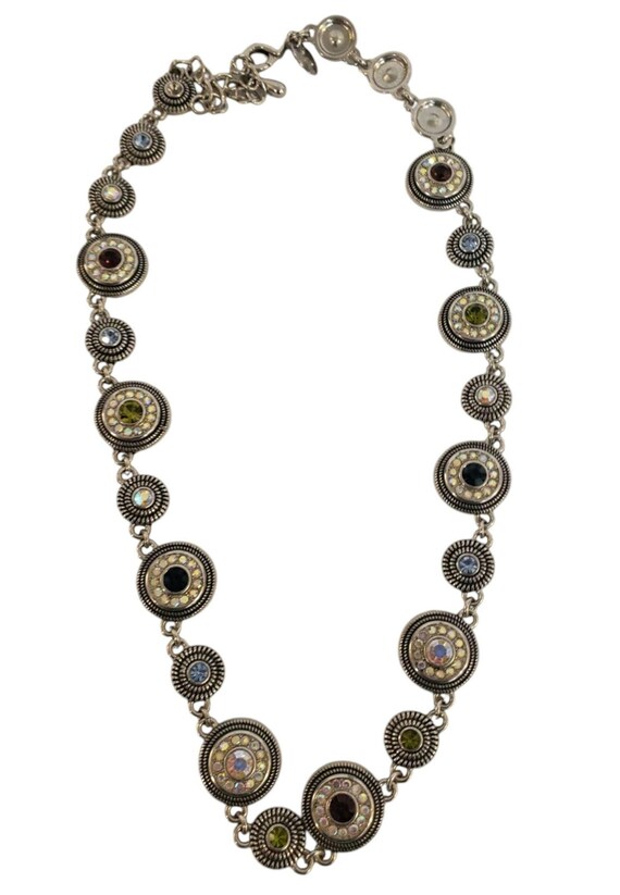 Lia Sofia Silver toned multi colored Rhinestones … - image 3