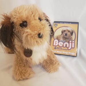 Vintage 1983 Benji Dog Plush Stuffed Animal and DVD Movie