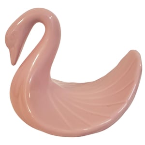 Pink Ceramic Swan bathroom towel holder