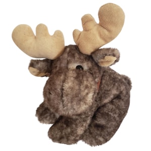 Moose stuffed animal plush Brown and tan 10 inch
