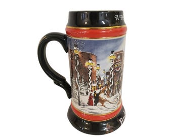 Vintage 1992 Budweiser Clydesdales Ceramic Beer Stein Mug