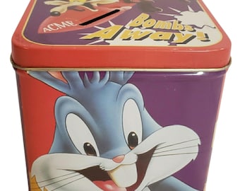 Looney Tunes metalen muntbank vintage 1996: Bugs Bunny, Taz