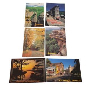Set von 6 Arkansas Vintage Postkarten