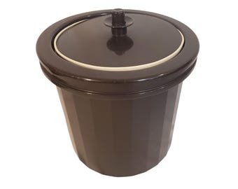 Seau à glace isolé marron Tupperware vintage