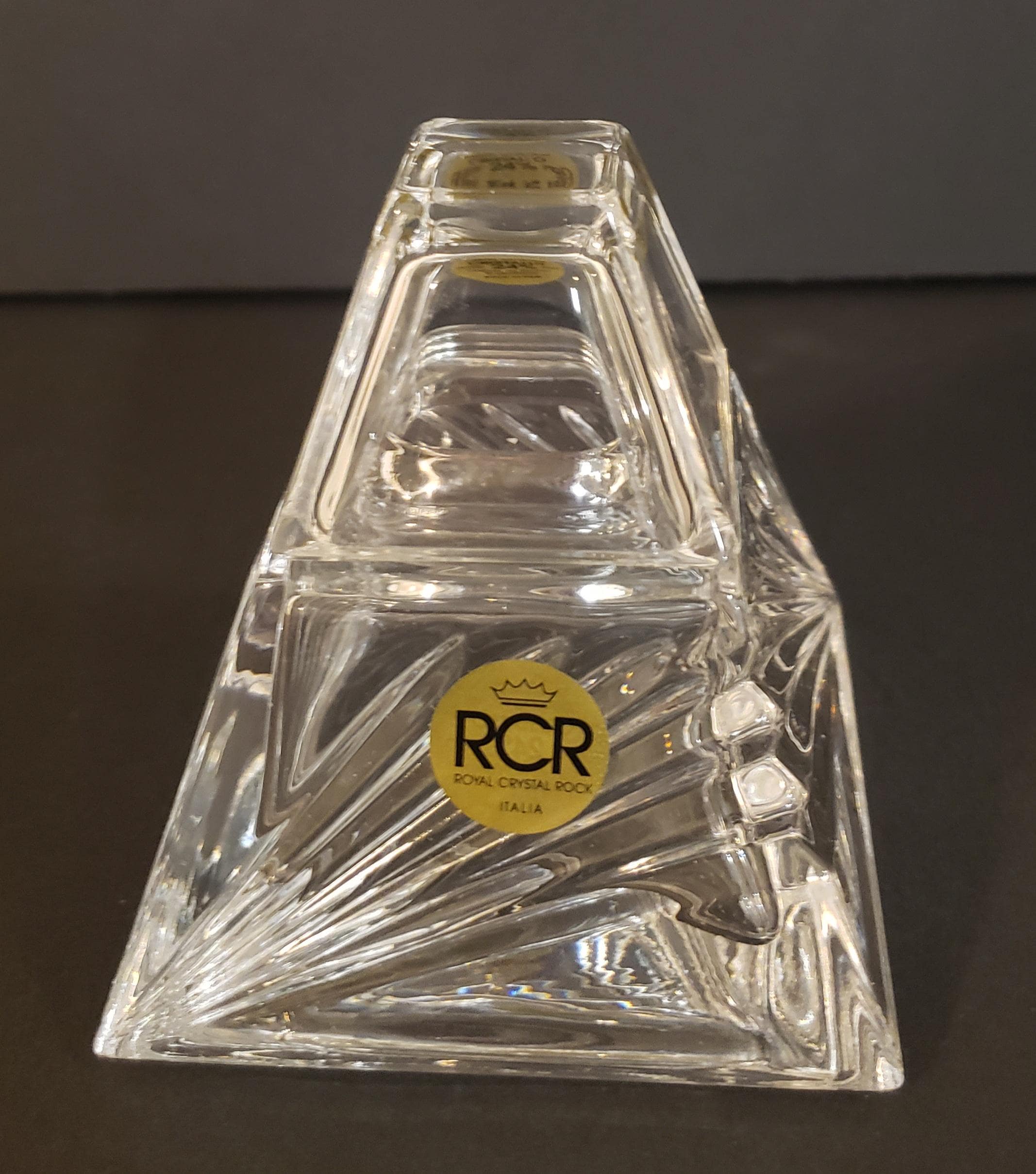 Royal Crystal Rock RCR Cut Crystal Pyramid Perfume Bottle Italy - Etsy