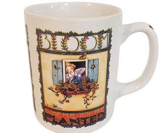 Mary Engelbreit Bloom Where You Are Planted Coffee Tea Cup Mug