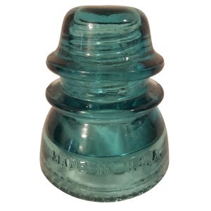 Hemingray 42 Aqua Blue Green Electrical Glass Insulator Made in USA