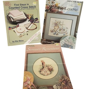 Set of 3 Cross Stitch and quilting pattern books