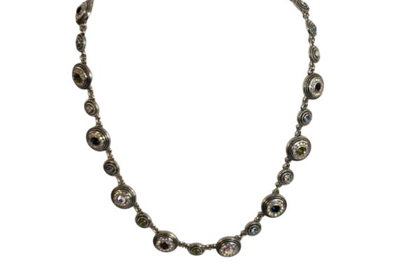 Lia Sofia Silver toned multi colored Rhinestones … - image 1