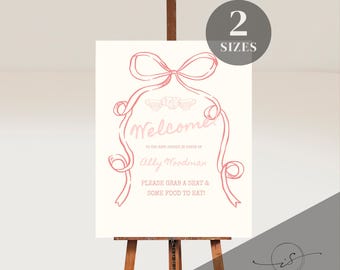 Tee mit der Mutter zu sein Digital Baby Shower Willkommensschild, bearbeitbare Vorlage, sofortiger Download, Tee-Partyfeier, bearbeitbares Schild