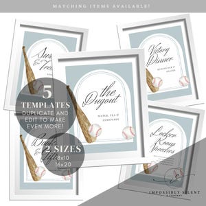 Baby Shower Sign, Little Rookie Table Sign, Editable Baseball Theme, Instant Download, Printable Decor