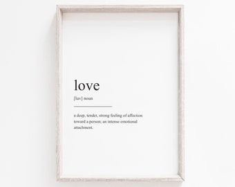 Printable Art, Love Definition Print, Wall Art Prints, Quote Print, Minimalist Print, Instant Download, Modern Art, Love Print, Printable