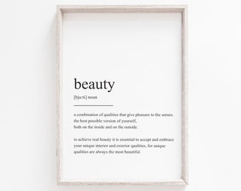 Beauty Definition, Printable, Wall Art, Printable Definition, Quote Print, Wall Art Print, Definition Print, Instant Download, Quote, Art