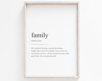 Printable Wall Art, Family Definition Print, Wall Art Prints, Instant Download, Quote Prints, Minimalist Print, Modern Art, Family Art, Art