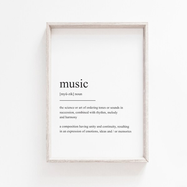Music Definition Printable Art Etsy