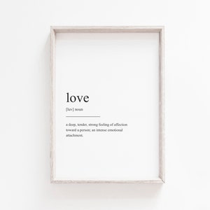 Printable Art, Love Definition Print, Wall Art Prints, Quote Print, Minimalist Print, Instant Download, Modern Art, Love Print, Printable