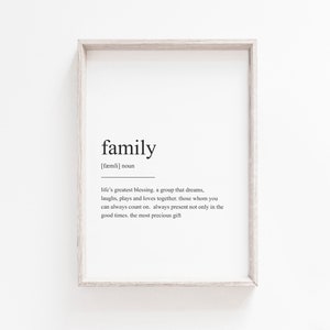 Printable Wall Art, Family Definition Print, Wall Art Prints, Instant Download, Quote Prints, Minimalist Print, Modern Art, Family Art, Art