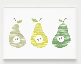 Wall Art, Printable Art, Pear Wall Art, Pear Printable, Kitchen Printable, Kitchen Print, Pear Print, Digital Print, Kitchen Art, Wall Print
