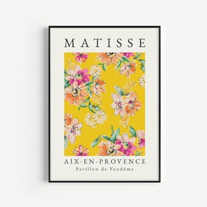Yellow Print, Flower Print, Matisse Printable, Wall Art, Boho Printable, Wall Art Print, Yellow Matisse Print, Henri Matisse Print, Yellow