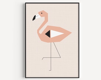 Flamingo Print, Flamingo Art Print, Flamingo Printable, Flamingo, Pink, Wall Art, Art Print, Pink Wall Art, Flamingo Art, Instant Download