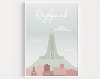 Reykjavik Print, Iceland Print, Printable Wall Art, Iceland, Reykjavik Poster, Travel Art Print, Reykjavik Art, Travel Print, Travel Poster