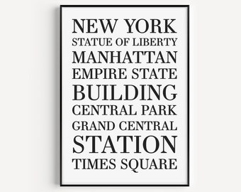 Printable Wall Art, Wall Art Prints, New York Wall Art, New York Print, Instant Download, Minimalist Print, Modern Art, Wall Art, Prints