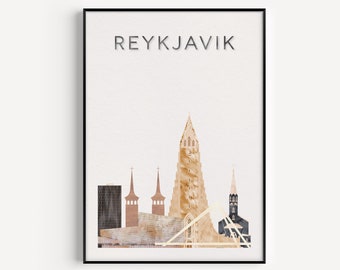 Printable Wall Art, Reykjavik Poster, Reykjavik Print, Reykjavik Art, Instant Download, Travel Print, Travel Poster, Iceland Print, Iceland