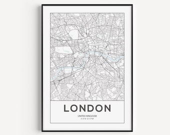 London Map Print, London Printable, London Print, London, Printable Wall Art, Map Wall Art, London Gift, Instant Download, London Wall Art