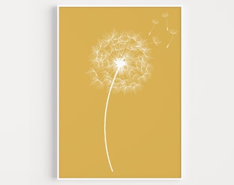 Wall Art Prints, Printable Wall Art, Dandelion Print, Instant Download, Dandelion Wall Art, Wall Art, Printable, Minimalist Prints, Wall Art