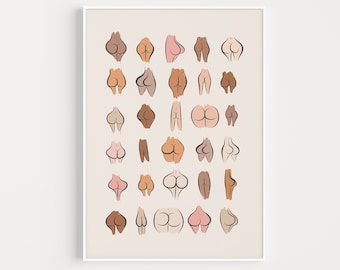 Bum Print, lustige Druck, Bum druckbare, Geburtstag Idee, lustiges Geschenk, Penner, Wand Kunst Print, Sofort Download, Body Positivity, Badezimmer Print