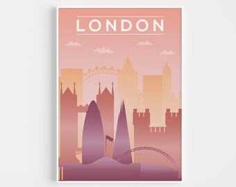 London Print, London Poster, Pink Art Print, Printable Wall Art, Printable, Pink Wall Art, London Printable, Pink, London Wall Art, London