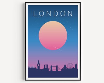 Impression de Londres, affiche de Londres, art mural imprimable, imprimable, imprimable Londres, cadeau Londres, art mural Londres, téléchargement immédiat, impression de voyage