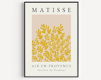 Printable Wall Art, Yellow Wall Art, Boho Printable, Wall Art Print, Matisse Print, Henri Matisse Print, Boho Wall Art, Ochre, Matisse