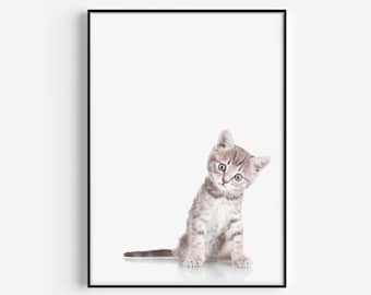 Impresión de gatito, arte de pared imprimible, imprimibles, impresión minimalista, arte de pared de gatito, impresiones de arte de pared, arte minimalista, impresiones, arte de pared de gato, arte
