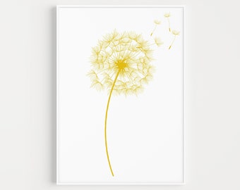 Wall Art Prints, Printable Wall Art, Dandelion Print, Instant Download, Dandelion Wall Art, Wall Art, Printable, Minimalist Prints, Wall Art