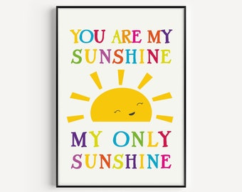 Nursery Printable, You Are My Sunshine, Nursery Quote, Wall Art, Quote Prints, Love Print, Prints, Art Prints, Printables, Wall Art Prints