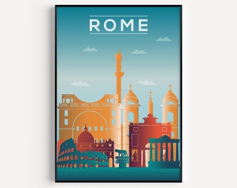 Rome Print, Rome Art Print, Travel Poster, Italy Art, Printable Wall Art, Rome Poster, Instant Download, Italy Printable, Travel Print