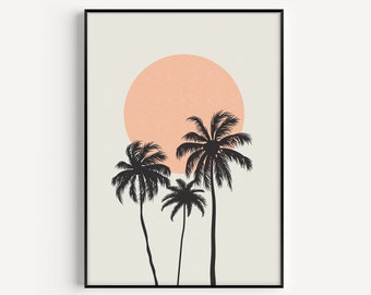 Palm Tree Print, Art Print, Neutral Print, Printable Wall Art, Neutral, Palm Tree, Wall Art Print, Wall Art, Printable, Tropical Print