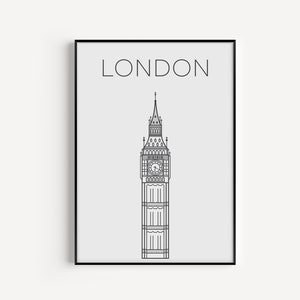 London Print, London Poster, Printable Wall Art, Printable, London Printable, London Wall Art, Instant Download, Big Ben Printable, London