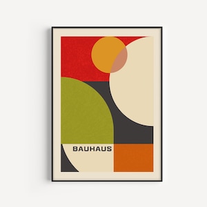 Bauhaus Print, Red Print, Abstract, Bauhaus Printable, Bauhaus Wall Art, Abstract Wall Art, Red, Printable, Bauhaus Poster, Instant Download