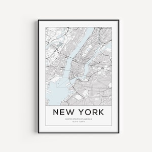 New York Karte Druck, New York, druckbar, New York Druck, Wandkunst, Karte Druck, New York Poster, New York Geschenk, Reise Poster, Reise Druck