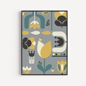 Printable Wall Art, Scandi Printable, Flower Printable, Nordic, Wall Art Print, Scandinavian Print, Flower Print, Wall Art, Nordic Wall Art