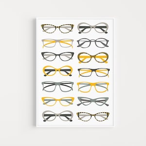Printable Wall Art, Glasses Wall Art, Wall Art Prints, Glasses Print, Wall Art, Printables, Minimalist Print, Modern Art, Instant Download