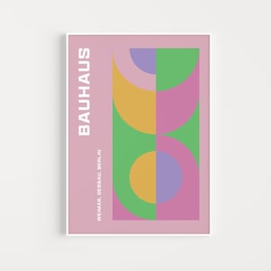 Bauhaus Print, Pink Print, Abstract, Bauhaus Printable, Bauhaus Wall Art, Abstract Wall Art, Pink, Printable, Bauhaus Poster, Download