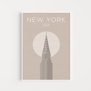New York Print, New York Poster, Neutral Print, New York Printable, Beige Print, Printable Art, Printable, New York Wall Art, New York Gift