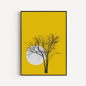 Printable, Wall Art Print, Tree Wall Art, Tree Print, Printable Wall Art, Wall Art, Minimalist Print, Yellow, Prints, Scandinavian Print