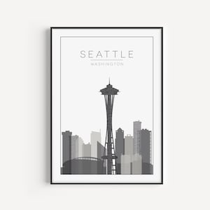 Seattle Wall Art, Art Print, Seattle Print, Seattle Poster, Seattle, Travel Poster, Printable Wall Art, Travel Print, Seattle Printable