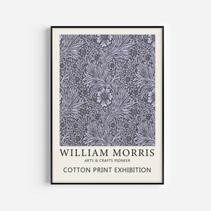 William Morris Print, Druckbare Wandkunst, Floraler Druck, William Morris, Wandkunstdruck, Blumendruck, blaue Wandkunst, Lila Druck, Wandkunst